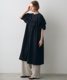 front frill puff long onepiece / フロントフリルパフロングワンピース