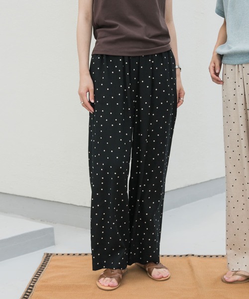 新品未使用　アーバンリサーチドアリネンレーヨンドットイージーパンツ黒Mサイズ URBAN RESEARCH DOORS｜リネンイージーパンツ | Rakuten Fashion