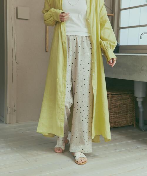 URBAN RESEARCH DOORS(アーバンリサーチドアーズ)の「リネンレーヨンドットイージーパンツ(その他パンツ・レディース・ナチュラル/ブラック・MEDIUM)」の7枚目の写真