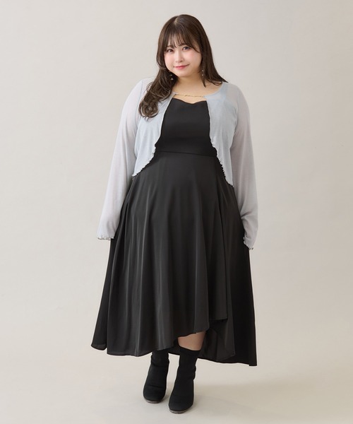 【極美品】POPPY アシメフレアフーディーワンピース　グレー Poppy】アシメフレアフーディーワンピ（グレー）