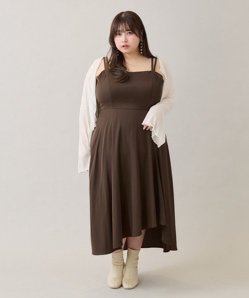 【極美品】POPPY アシメフレアフーディーワンピース　グレー Poppy】アシメフレアフーディーワンピ（グレー）