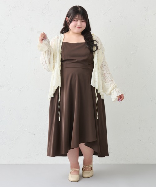 Louiosy(ルオシー)の「【大きいサイズ】アシメフレアキャミワンピース(ワンピース・レディース・ダークブラウン/ブラック系その他/ブラック・4L/3L)」の18枚目の写真