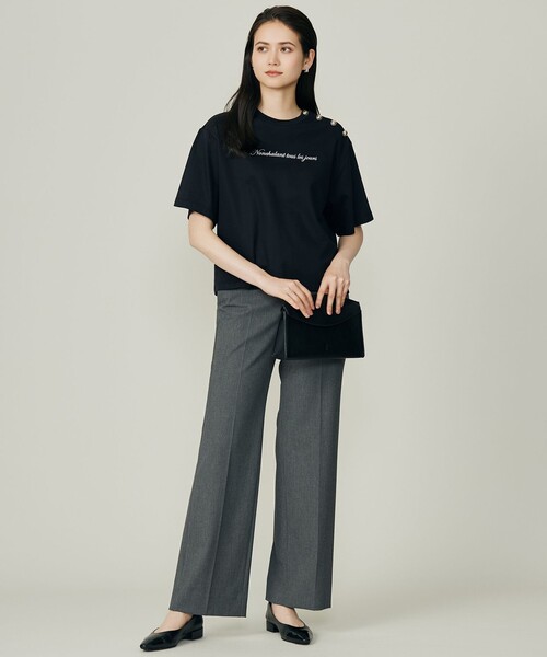 自由区(ジユウク)の「ループバック Tシャツ(Tシャツ/カットソー・レディース・アイボリー系/ネイビー系・38/40)」の18枚目の写真