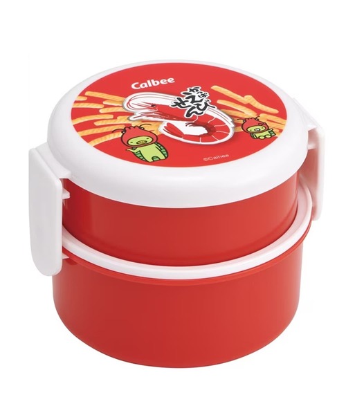 sanrio（サンリオ）の「(SK)【　sanrio / calbee / snoopy　】人気キャラの可愛さが調味料♪　丸型ランチボックスお弁当箱 2段 フォーク付き [500ml]（お弁当箱・キッズ・ピンク系/ピンク×イエロー/ホワイト×ピンク/モカ/ホワイト×レッド/オレンジ系1/オレンジ系2/ホワイト×グリーン/ホワイト系/イエロー× ブルー/レッド系・ONE SIZE）」の9枚目の写真