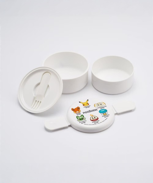 sanrio（サンリオ）の「(SK)【　sanrio / calbee / snoopy　】人気キャラの可愛さが調味料♪　丸型ランチボックスお弁当箱 2段 フォーク付き [500ml]（お弁当箱・キッズ・ピンク系/ピンク×イエロー/ホワイト×ピンク/モカ/ホワイト×レッド/オレンジ系1/オレンジ系2/ホワイト×グリーン/ホワイト系/イエロー× ブルー/レッド系・ONE SIZE）」の22枚目の写真