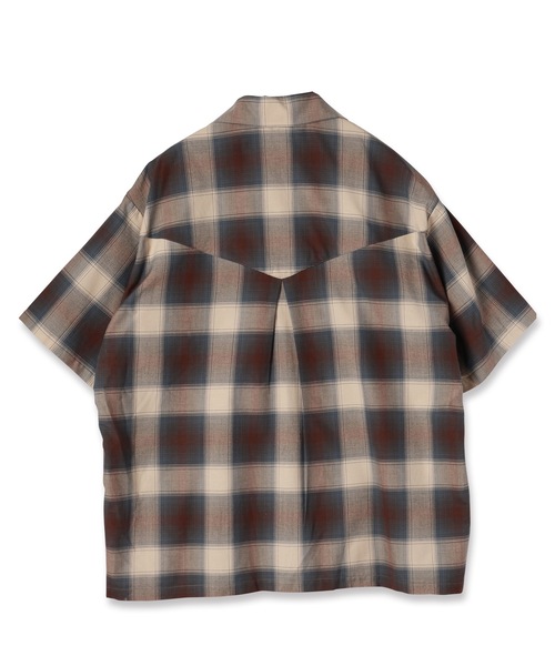 JIEDA(ジエダ)の「CHECK OPEN COLLAR SHIRT S/S(シャツ/ブラウス・メンズ・ブラック/ブラウン・1/2)」の11枚目の写真
