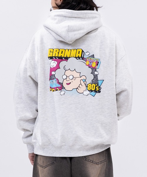 JOHN'S CLOSET(ジョンズクローゼット)の「【a】〔GRANMA/グランマ〕裏起毛 発泡プリント プルオーバーパーカー(パーカー・メンズ・アッシュグレー/ホワイト/ブラック・MEDIUM/LARGE)」の13枚目の写真