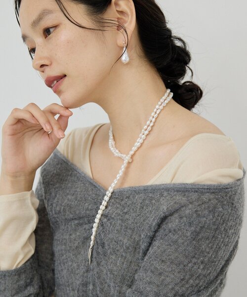 GALLARDAGALANTE（ガリャルダガランテ）の「【25th記念アイテム】【2.718】パールラリエッタネックレス（ネックレス・レディース・ブラウン/ホワイト・FREE）」の5枚目の写真