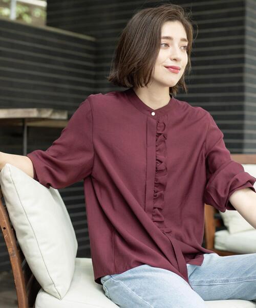 OPAQUE.CLIP（オペークドットクリップ）の「フロントフリルブラウス【洗濯機OK】（シャツ/ブラウス・レディース・グレー/ナチュラル/ボルドー/ネイビー・38/40）」の20枚目の写真