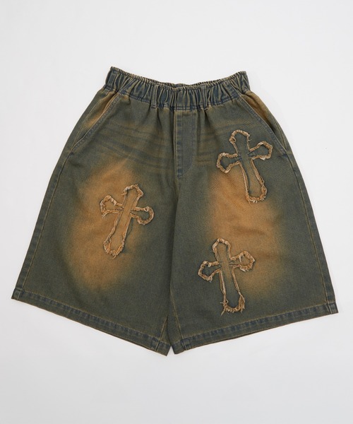 improves(インプローブス)の「デニム オーバー ダイ ワイド ショートパンツ 10oz(デニムパンツ・メンズ・ブラック/インディゴブルー・MEDIUM/LARGE)」の13枚目の写真