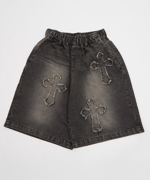 improves(インプローブス)の「デニム オーバー ダイ ワイド ショートパンツ 10oz(デニムパンツ・メンズ・ブラック/インディゴブルー・MEDIUM/LARGE)」の12枚目の写真