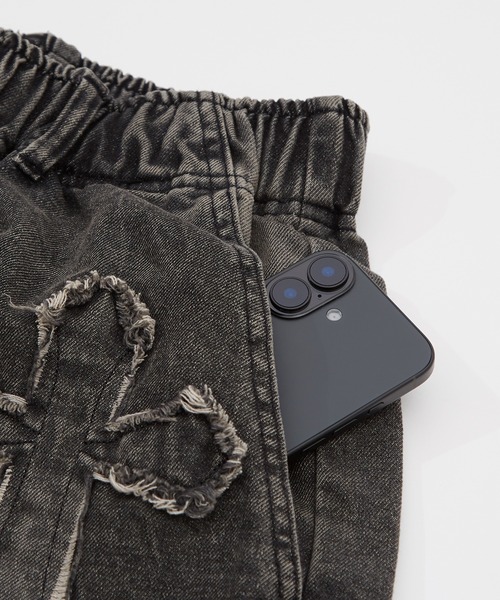 improves(インプローブス)の「デニム オーバー ダイ ワイド ショートパンツ 10oz(デニムパンツ・メンズ・ブラック/インディゴブルー・MEDIUM/LARGE)」の16枚目の写真