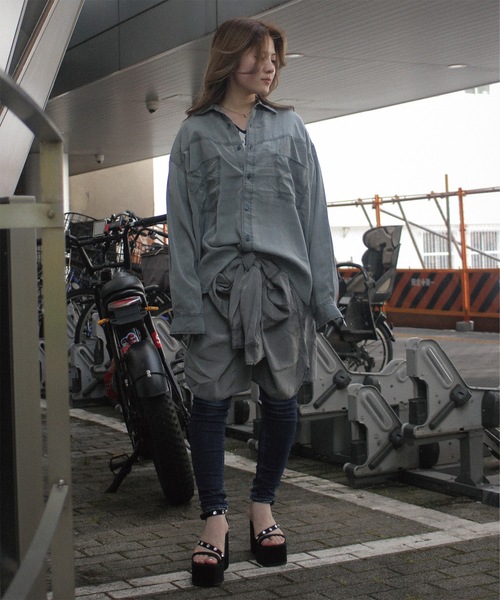 amok(アモク)の「WAISTCLOTH SHIRT(シャツ/ブラウス・メンズ・ブラック/インディゴブルー・L/M/S)」の6枚目の写真
