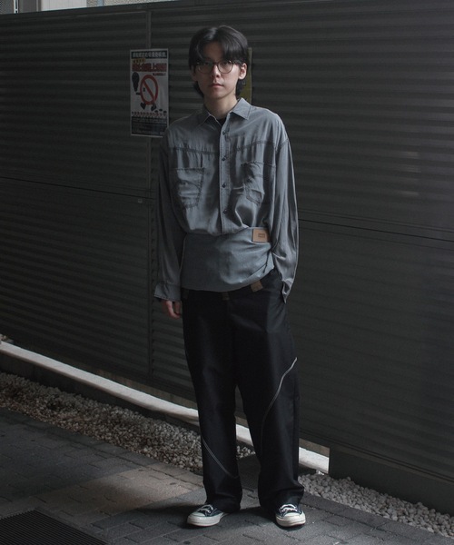 amok(アモク)の「WAISTCLOTH SHIRT(シャツ/ブラウス・メンズ・ブラック/インディゴブルー・L/M/S)」の9枚目の写真