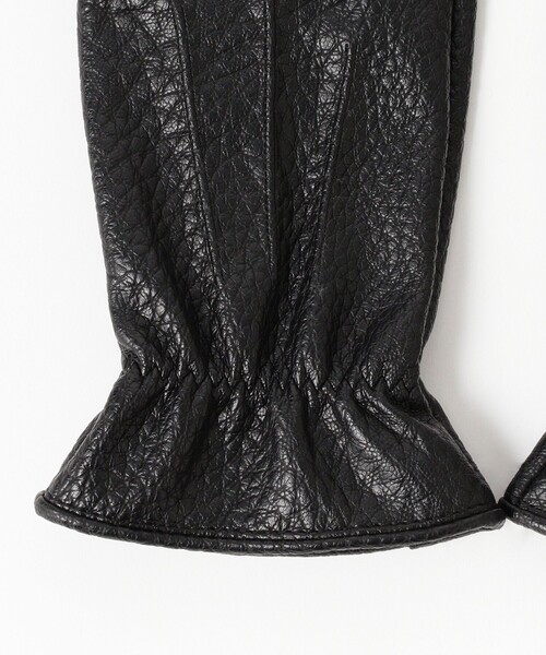 B:MING by BEAMS(ビーミングバイビームス)の「フェイク レザー グローブ(手袋・メンズ・イエロー系その他5/ブラック・ONE SIZE)」の4枚目の写真