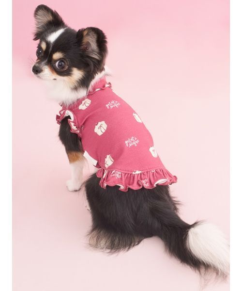 gelato pique(ジェラートピケ)の「【CAT&DOG】オータムケーキ柄プルオーバー(ペットウェア・レディース・レッド/ピンク/クリーム・S/M/L)」の3枚目の写真