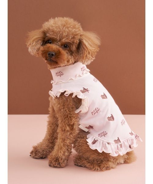 gelato pique(ジェラートピケ)の「【CAT&DOG】オータムケーキ柄プルオーバー(ペットウェア・レディース・レッド/ピンク/クリーム・S/M/L)」の2枚目の写真