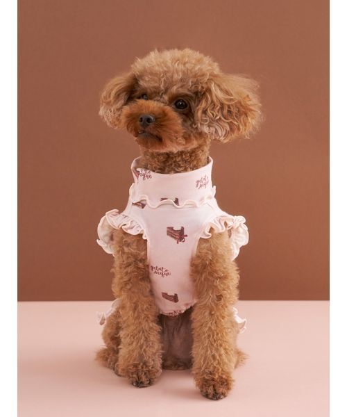gelato pique(ジェラートピケ)の「【CAT&DOG】オータムケーキ柄プルオーバー(ペットウェア・レディース・レッド/ピンク/クリーム・S/M/L)」の22枚目の写真