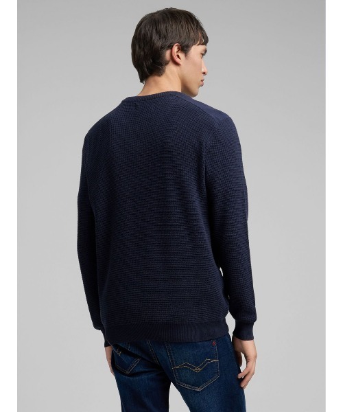 REPLAY（リプレイ）の「コットンウール ワッフルニット（ニット/セーター・メンズ・インディゴブルー・X-LARGE/MEDIUM/SMALL/LARGE）」の2枚目の写真