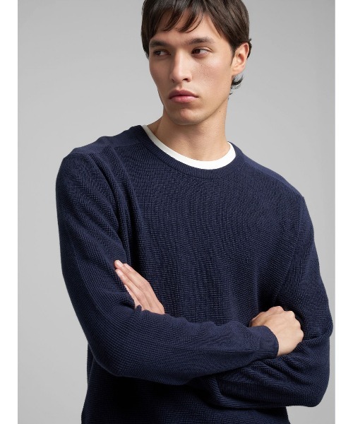 REPLAY（リプレイ）の「コットンウール ワッフルニット（ニット/セーター・メンズ・インディゴブルー・X-LARGE/MEDIUM/SMALL/LARGE）」の4枚目の写真