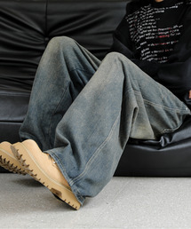 EFFECTION（エフェクション）の「【neos】ルーズシルエット ヴィンテージウォッシュ カーブ ワイド デニム パンツ（デニムパンツ）」