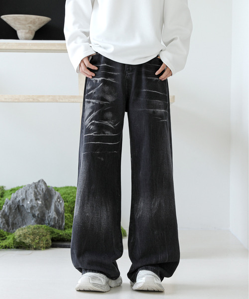 neos(ネオス)の「【neos】ルーズシルエット ヴィンテージウォッシュ カーブ ワイド デニム パンツ(デニムパンツ・メンズ・グレー/ブラック/ダークインディゴブルー・X-LARGE/LARGE/MEDIUM)」の15枚目の写真