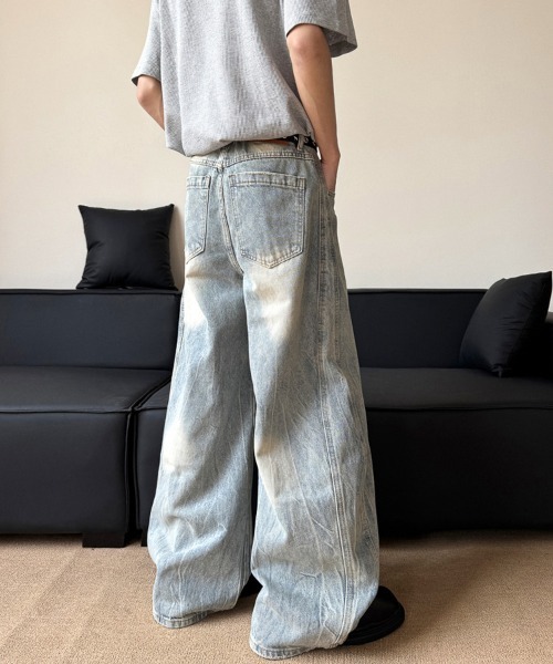 Ressaca(レサーカ)の「ワイドシルエットユーズド加工デニムパンツ(デニムパンツ・メンズ・ブルー・M/L/XL)」の6枚目の写真