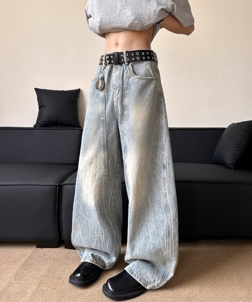 Ressaca(レサーカ)の「ワイドシルエットユーズド加工デニムパンツ(デニムパンツ・メンズ・ブルー・M/L/XL)」の5枚目の写真