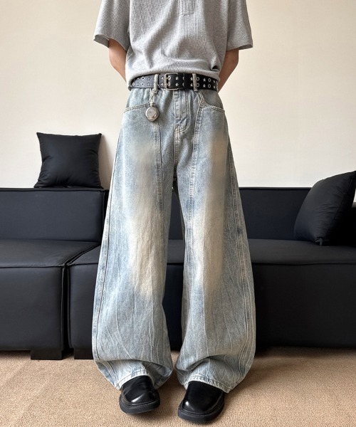 Ressaca(レサーカ)の「ワイドシルエットユーズド加工デニムパンツ(デニムパンツ・メンズ・ブルー・M/L/XL)」の2枚目の写真