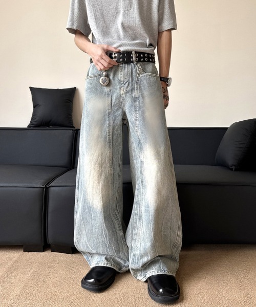 Ressaca(レサーカ)の「ワイドシルエットユーズド加工デニムパンツ(デニムパンツ・メンズ・ブルー・M/L/XL)」の3枚目の写真