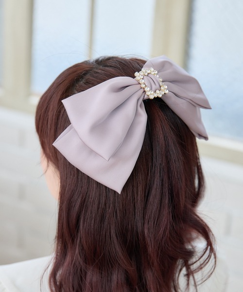 ROJITA（ロジータ）の「スクエアビジュBIGリボンバレッタ（バレッタ/ヘアクリップ・レディース・ホワイト/ピンク/ボルドー/ブラック・FREE）」の4枚目の写真