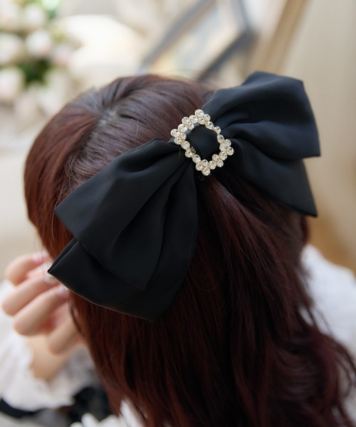 ROJITA（ロジータ）の「スクエアビジュBIGリボンバレッタ（バレッタ/ヘアクリップ・レディース・ホワイト/ピンク/ボルドー/ブラック・FREE）」の3枚目の写真
