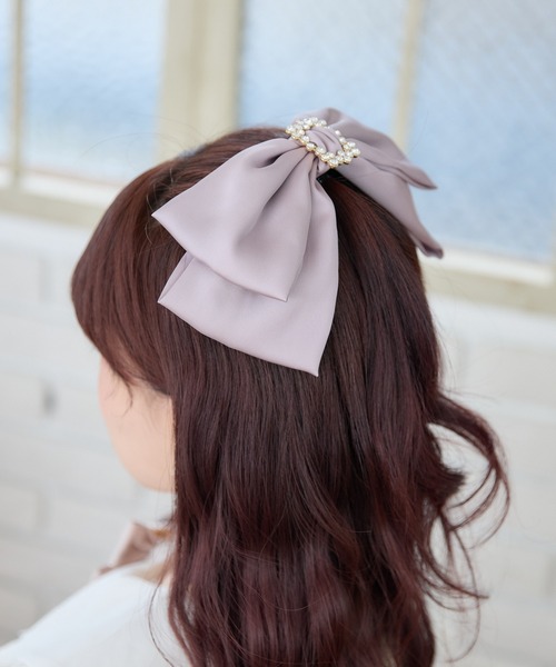 ROJITA（ロジータ）の「スクエアビジュBIGリボンバレッタ（バレッタ/ヘアクリップ・レディース・ホワイト/ピンク/ボルドー/ブラック・FREE）」の8枚目の写真