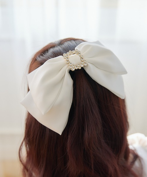 ROJITA（ロジータ）の「スクエアビジュBIGリボンバレッタ（バレッタ/ヘアクリップ・レディース・ホワイト/ピンク/ボルドー/ブラック・FREE）」の14枚目の写真