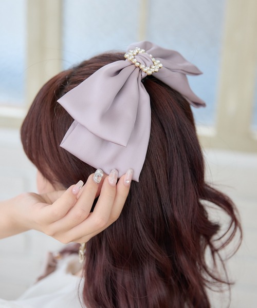 ROJITA（ロジータ）の「スクエアビジュBIGリボンバレッタ（バレッタ/ヘアクリップ・レディース・ホワイト/ピンク/ボルドー/ブラック・FREE）」の10枚目の写真