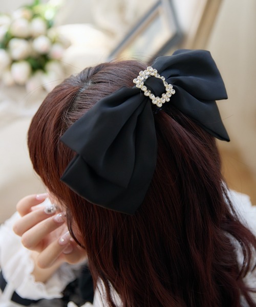 ROJITA（ロジータ）の「スクエアビジュBIGリボンバレッタ（バレッタ/ヘアクリップ・レディース・ホワイト/ピンク/ボルドー/ブラック・FREE）」の6枚目の写真