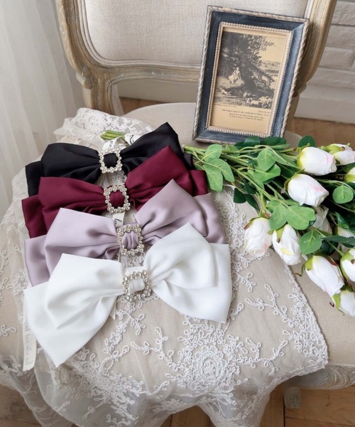 ROJITA（ロジータ）の「スクエアビジュBIGリボンバレッタ（バレッタ/ヘアクリップ・レディース・ホワイト/ピンク/ボルドー/ブラック・FREE）」の18枚目の写真