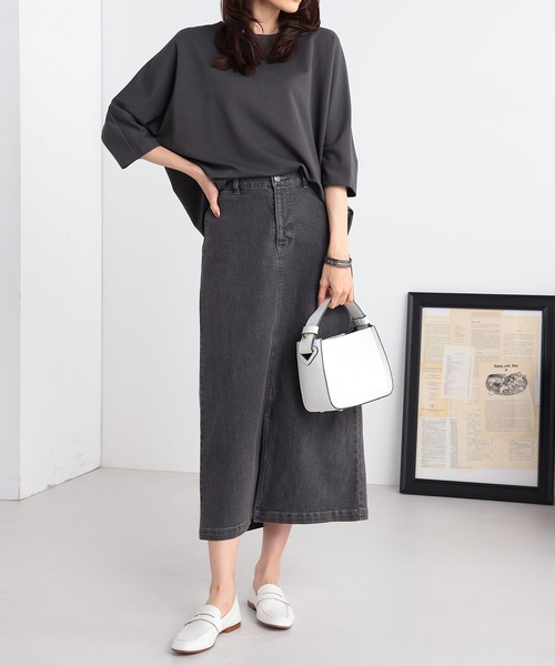 GALLORIA（ギャローリア）の「ドルマンプルオーバー（Tシャツ/カットソー・レディース・マスタード/グリーン/チャコールグレー・M/L/S/LL）」の7枚目の写真