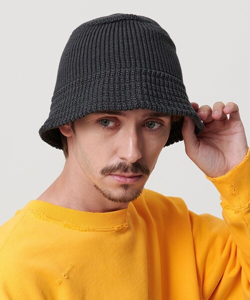 RACAL（ラカル）の「＜Racal＞ニット バケット ハット（ハット・メンズ・ブラック/ダークグレー・FREE）」の2枚目の写真