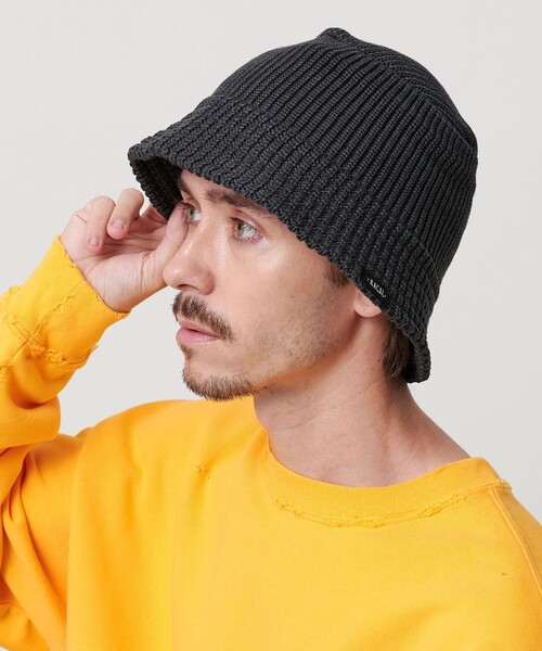 RACAL（ラカル）の「＜Racal＞ニット バケット ハット（ハット・メンズ・ブラック/ダークグレー・FREE）」の4枚目の写真