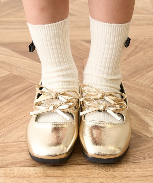 セール】ダブルリボンバレエシューズ（バレエシューズ）｜Lycee mine