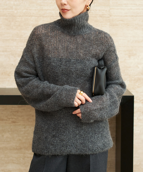 plage（プラージュ）の「ALPACA MIX BUTTON ニット（ニット/セーター・レディース・ホワイト/チャコールグレー/ベージュ・FREE）」の6枚目の写真