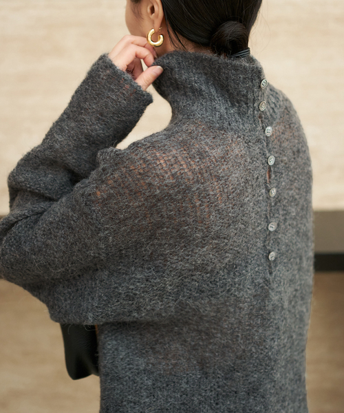 plage（プラージュ）の「ALPACA MIX BUTTON ニット（ニット/セーター・レディース・ホワイト/チャコールグレー/ベージュ・FREE）」の10枚目の写真