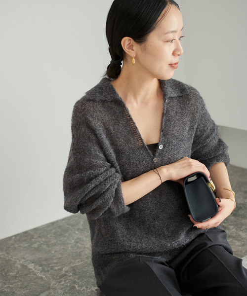 plage（プラージュ）の「ALPACA MIX BUTTON ニット（ニット/セーター・レディース・ホワイト/チャコールグレー/ベージュ・FREE）」の19枚目の写真