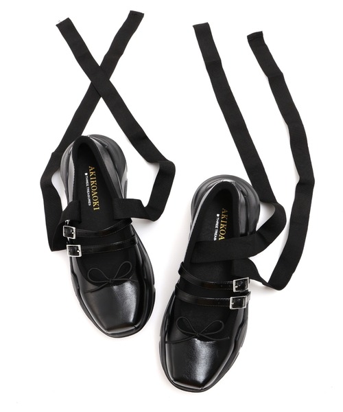 AKIKOAOKI(アキコアオキ)の「AKIKOAOKI /アキコアオキ/別注Giselle BLACK(バレエシューズ・レディース・ブラック・35/36/37/38/39)」の1枚目の写真