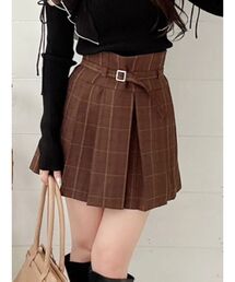 MERCURYDUO | ベルト付きチェックプリーツミニスカパン(スカート)