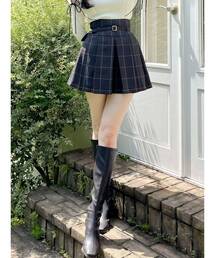 MERCURYDUO | ベルト付きチェックプリーツミニスカパン(スカート)