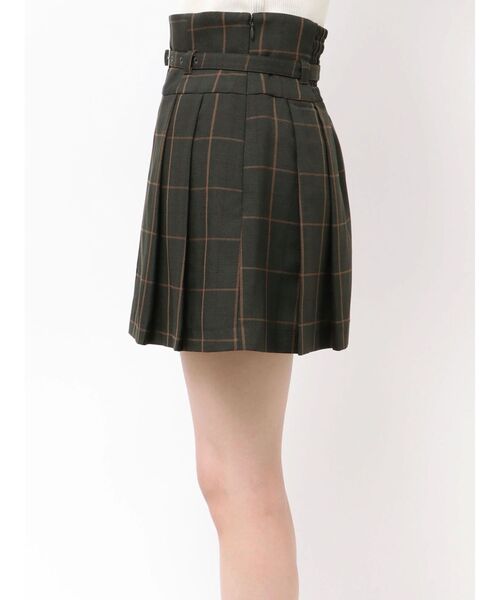 MERCURYDUO(マーキュリーデュオ)の「ベルト付きチェックプリーツミニスカパン(スカート・レディース・ブラウン/ダークグリーン/グレー・MEDIUM/SMALL)」の9枚目の写真