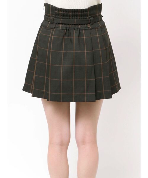 MERCURYDUO(マーキュリーデュオ)の「ベルト付きチェックプリーツミニスカパン(スカート・レディース・ブラウン/ダークグリーン/グレー・MEDIUM/SMALL)」の19枚目の写真