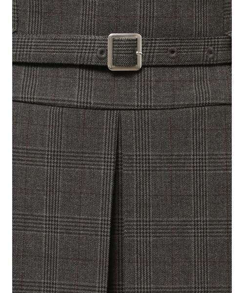 MERCURYDUO(マーキュリーデュオ)の「ベルト付きチェックプリーツミニスカパン(スカート・レディース・ブラウン/ダークグリーン/グレー・MEDIUM/SMALL)」の7枚目の写真